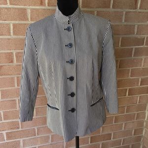 Chaps black and white striped jacket